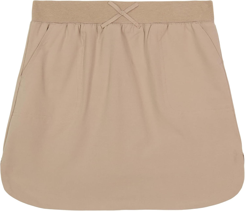 Izod Girls' School Uniform Pull-on Scooter Skirt with Undershorts, Knit Waistband & Functional Pockets, Wrinkle Resistant