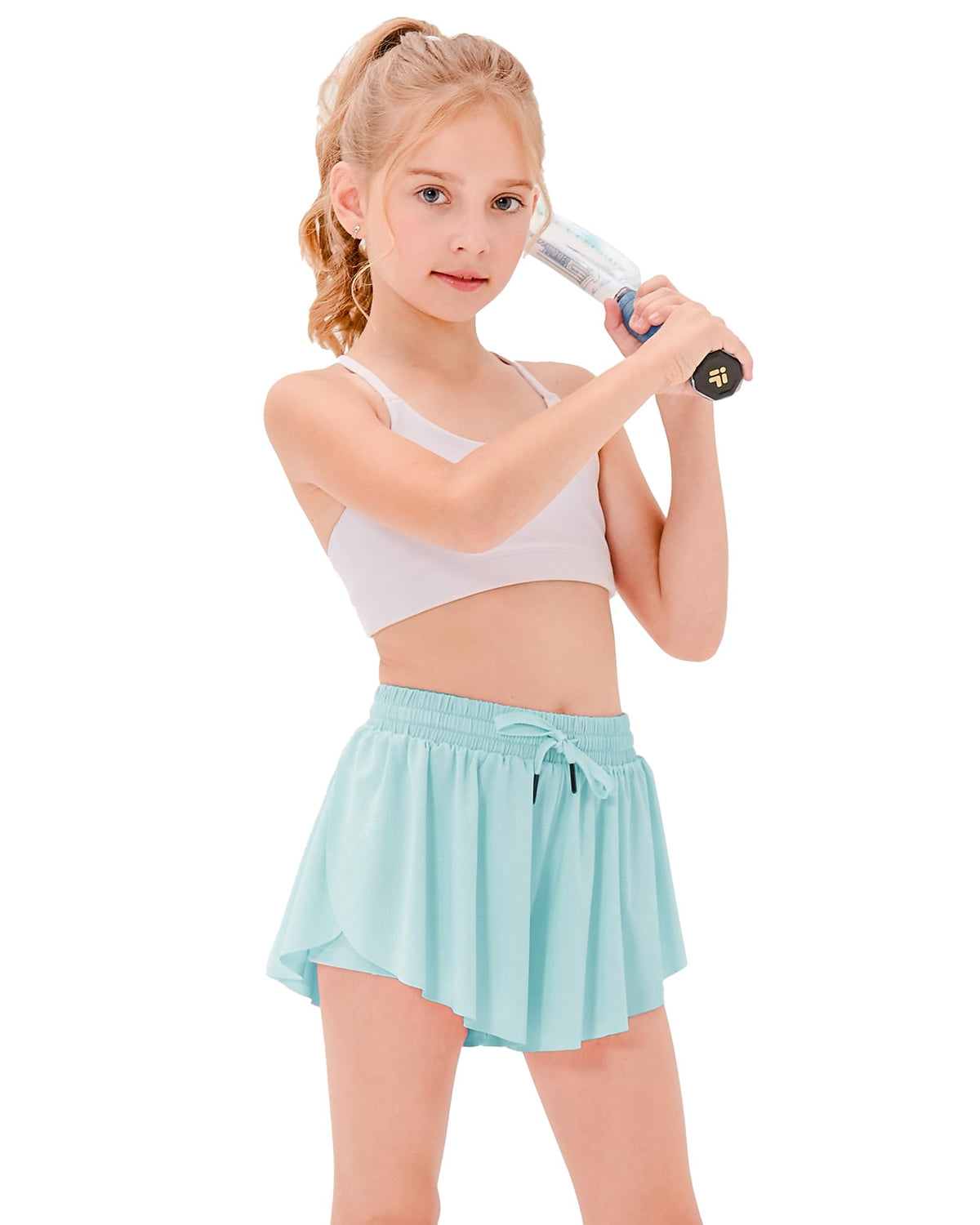 Stelle Girls Butterfly Shorts with Pockets Athletic Running Sports Skirt