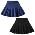 DREAM BUS 2 Pack Girl Pleated Skirts Built in Shorts Little Kid Tennis Skorts Toddler Girl Athletic Flowy Skorts Skirts