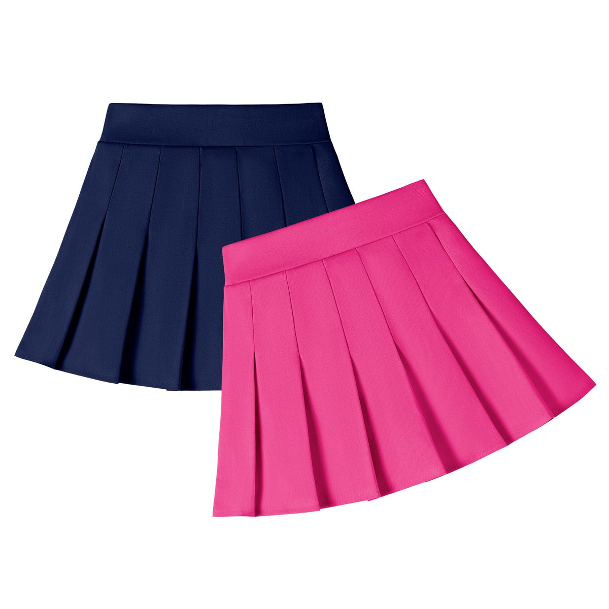 2 Pack Toddler Girls Pleated Tennis Skorts with Built-in Shorts