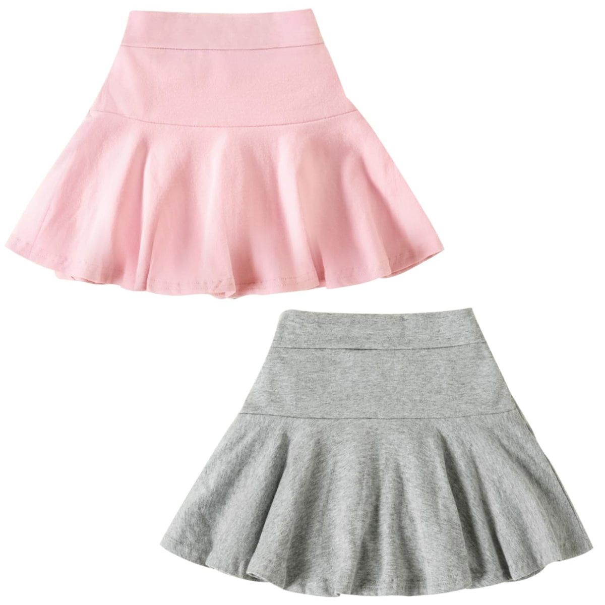 DREAM BUS 2 Pack Girl Pleated Skirts Built in Shorts Little Kid Tennis Skorts Toddler Girl Athletic Flowy Skorts Skirts