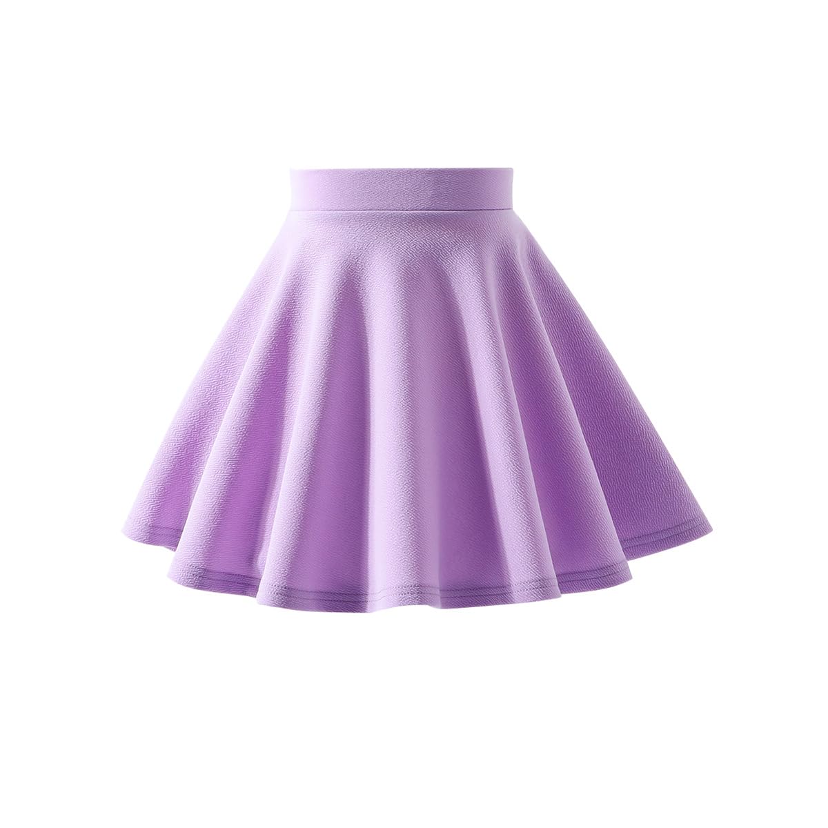 Girls Solid Skater Skirt High Waist Flared A-Line Mini Casual Skirt