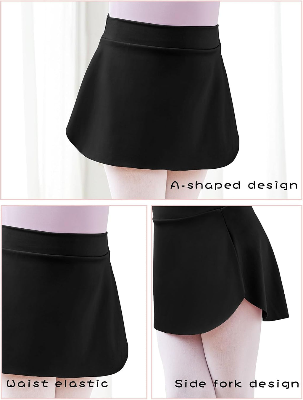 Girls Kids Pull on Ballet Skirts Elastic Short Mini Dance Skirt
