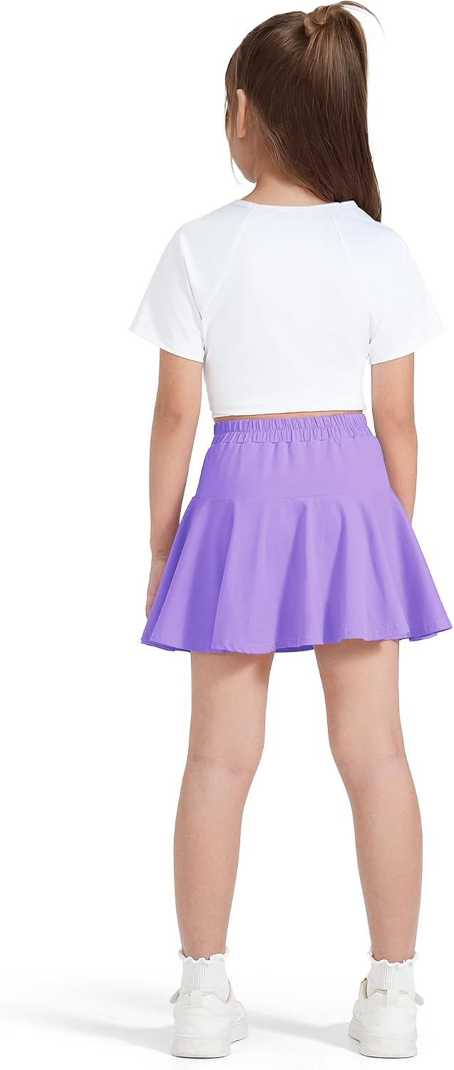 BOOPH 2 Pack Little Girls Athletic Uniform Skorts Toddler Skirt with Shorts