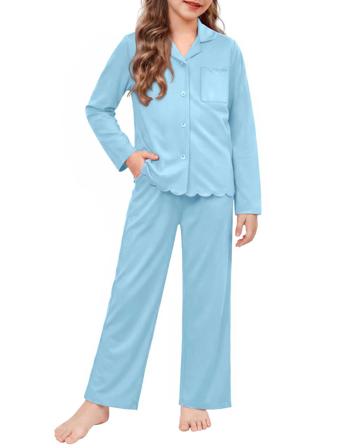 Arshiner Girls Pajamas Long Sleeve Sleepwear Cute Printed Button Down Pjs