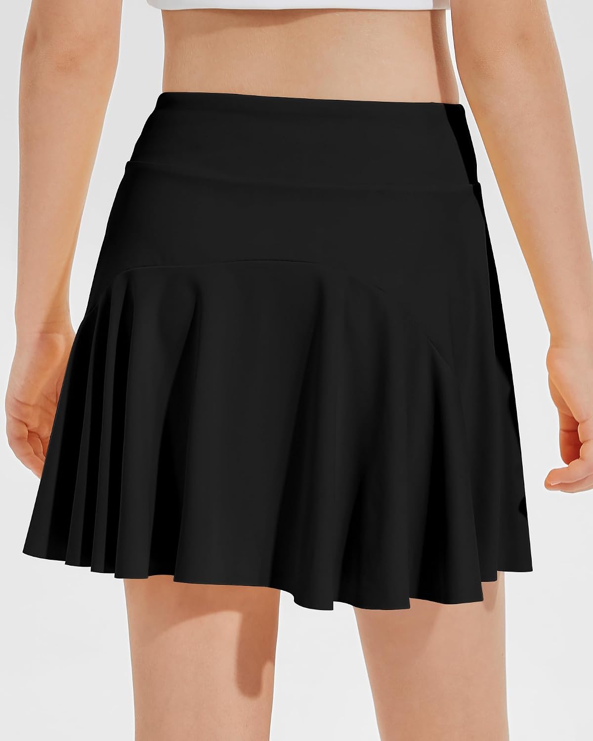 Girls Tennis Skirts, Casual Cute Kids Girls Athletic Skorts with Pocket Liner, Workout Sports Running Shorts, 5-14Y