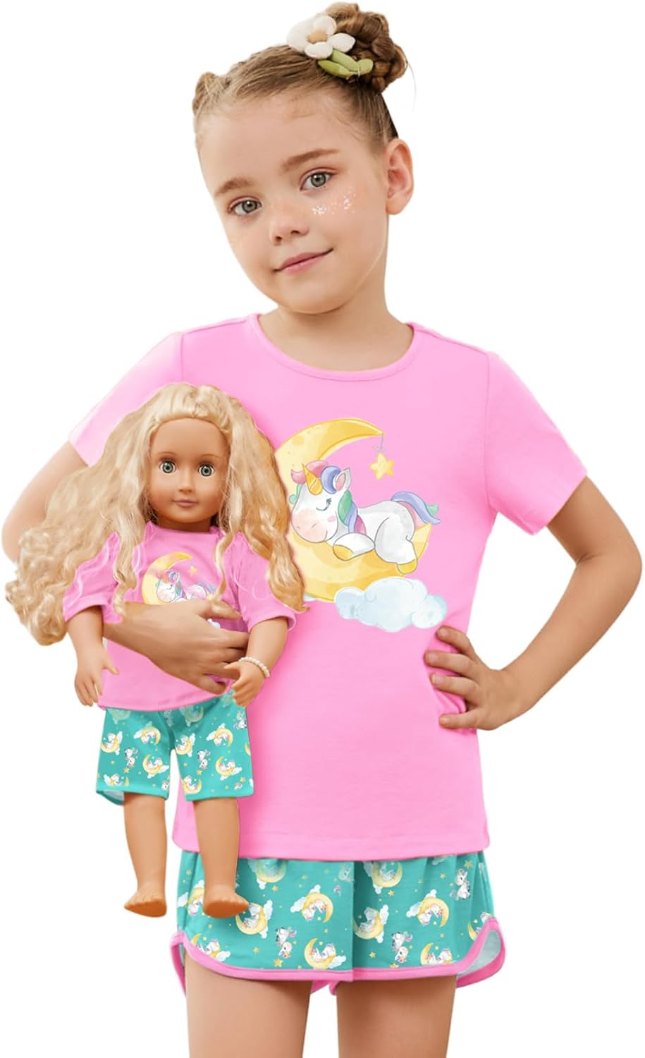 Matching Dolls & Girls Pajamas Unicorn Pjs Set Kids America Girl Dolls Clothes …