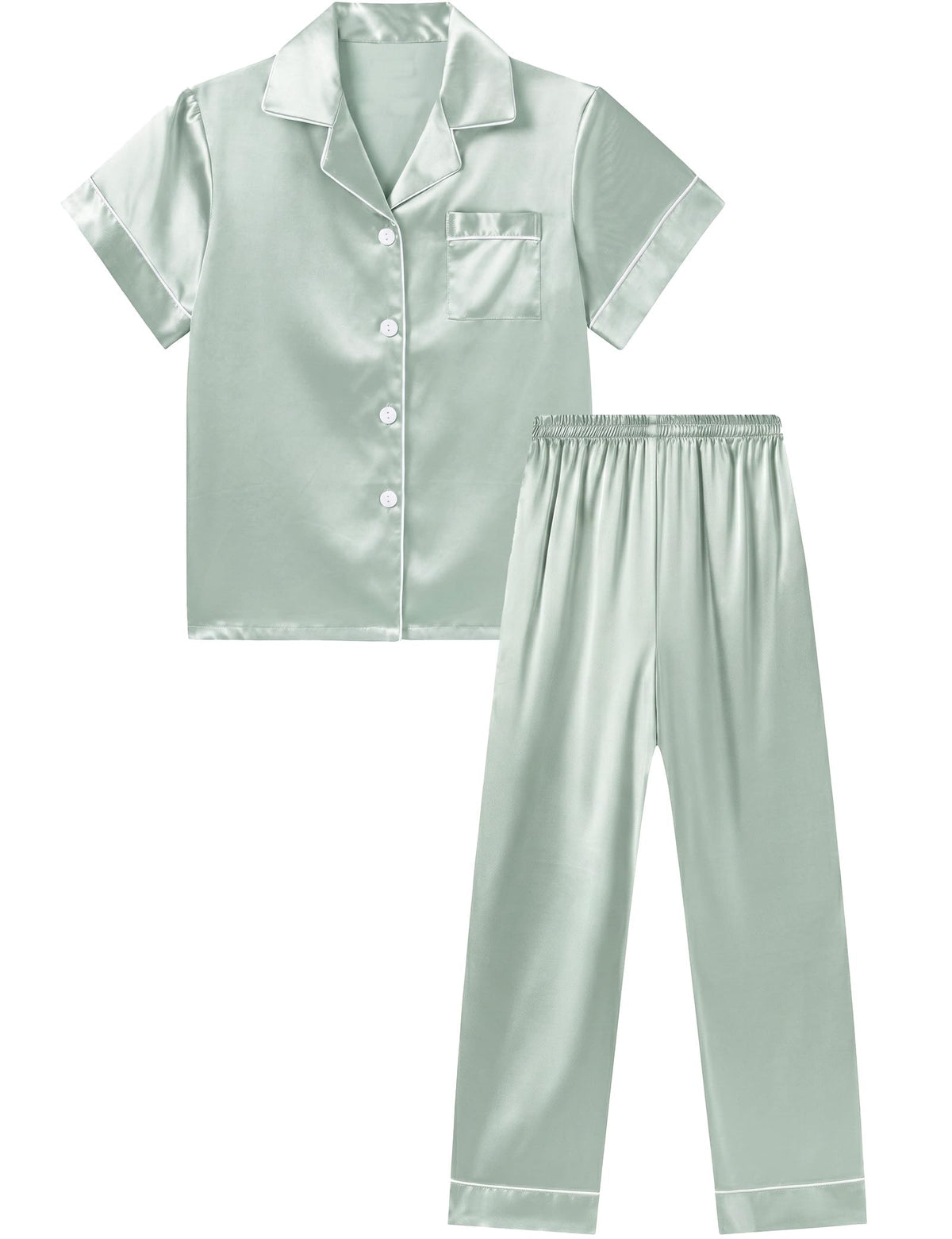 DIPUG Girls Pajamas Silk Pjs Soft Sleepwear for Kids