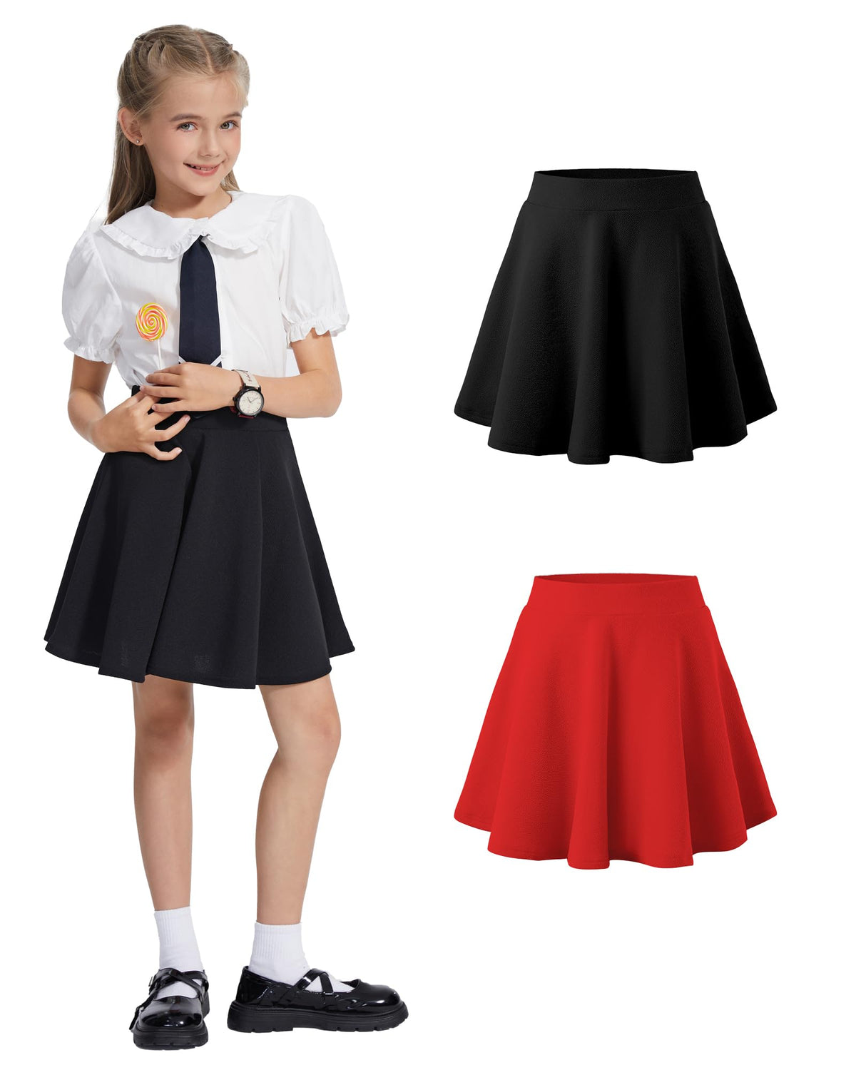 Skirt for Girls,Kids Uniform Pleated Skirts School Casual Girls Mini Flare Skater Skirts 5-14Y