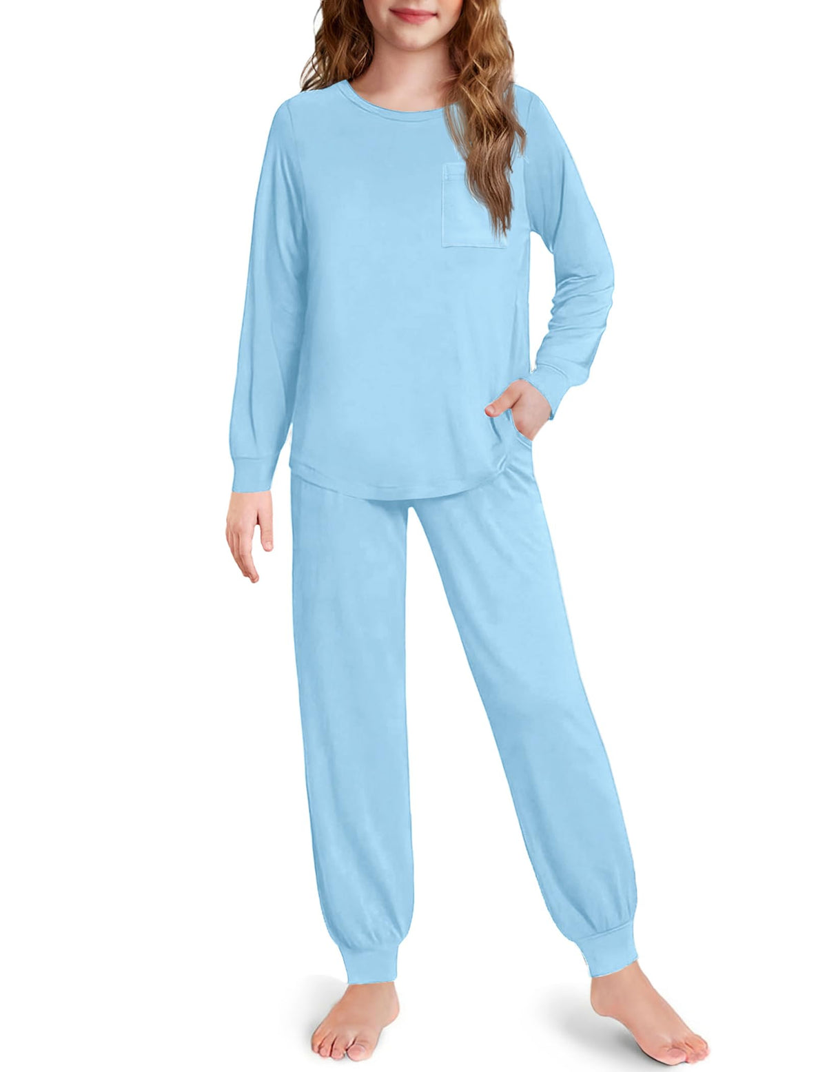 Arshiner Pajamas for Girls Long Sleeve Pjs Set Soft Ankle Cuff Sleepwear