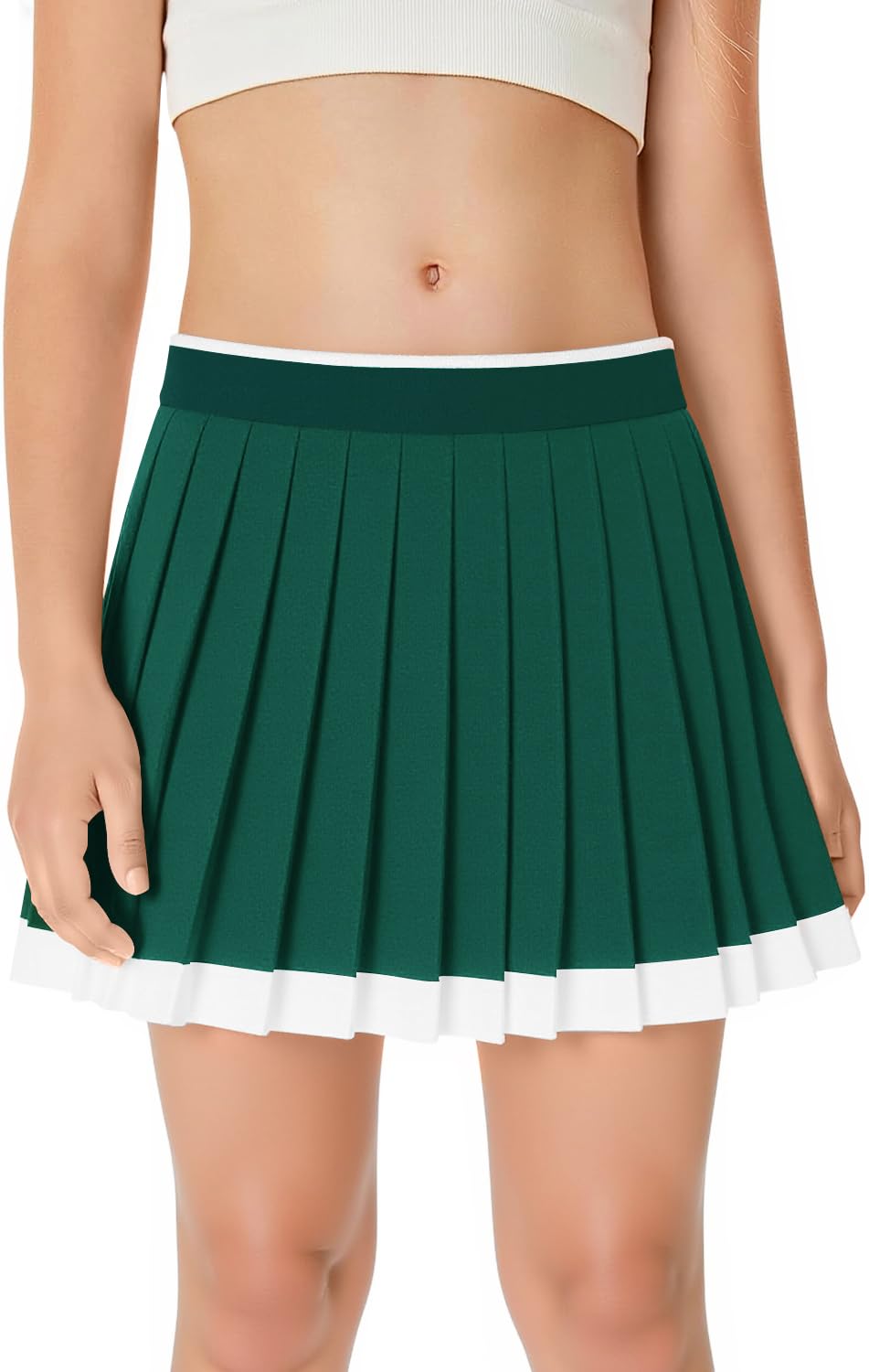 Haloumoning Girls Pleated Tennis Skirts Athletic Skorts with Pockets