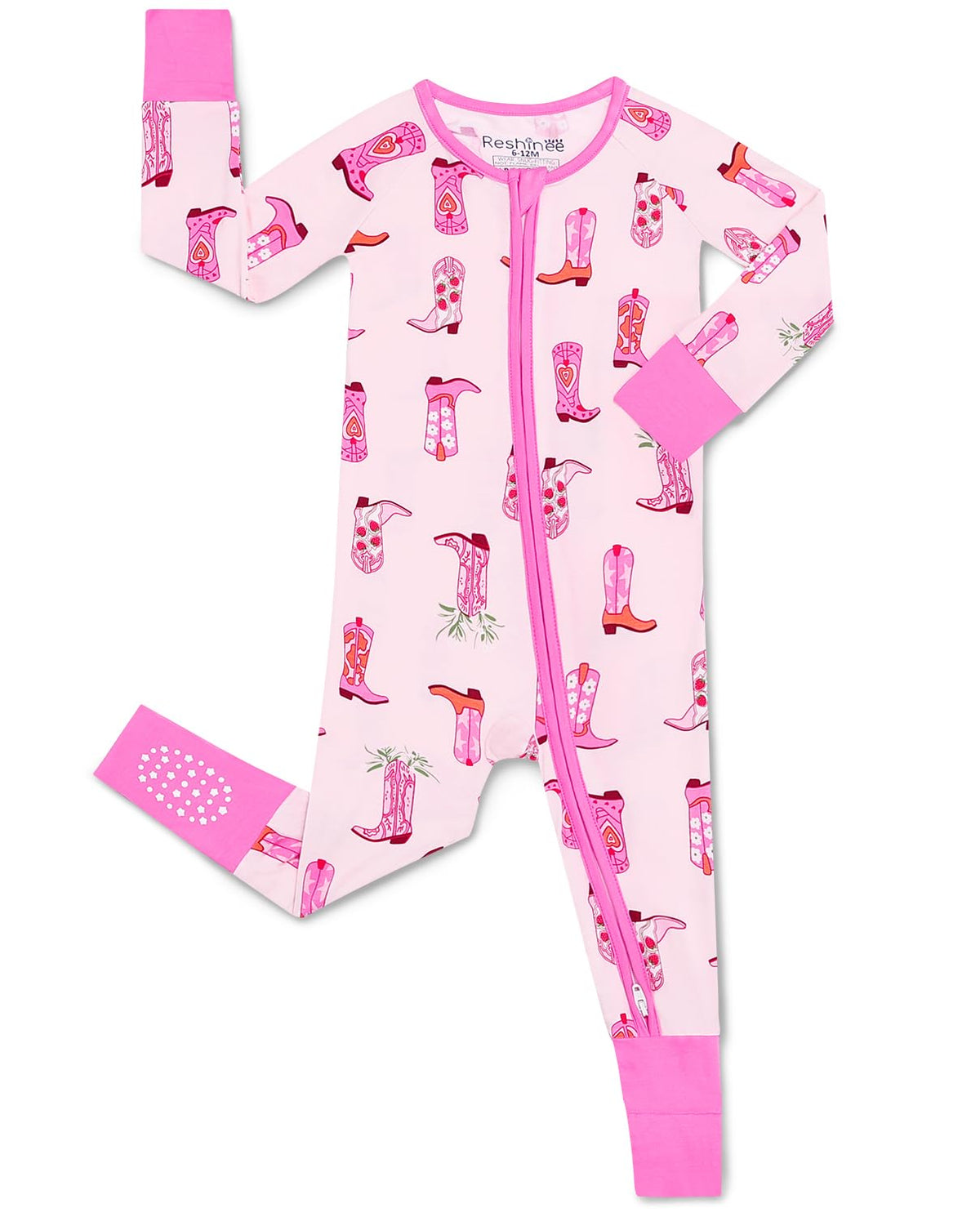 babee Reshinee Viscose derived from bamboo Baby Pajamas Convertible Footie Sleepers for Baby Girl 2-Way Zipper Onesies 0-24M