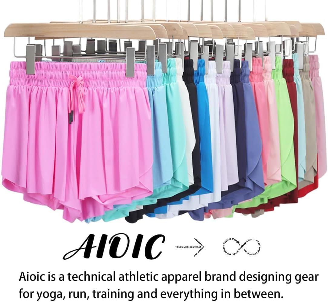 Girls Butterfly Shorts Kids Flowy Short Running Girl's Skirts Athletic Skorts with Pocket