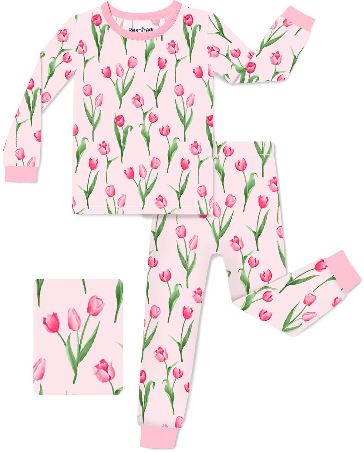 babee Reshinee Bamboo Viscose Toddler Girls Kids Pajamas Unicorn Mermaid Pjs Long Sleeve Snug fit 12M-8Y 2pcs Soft Jammies
