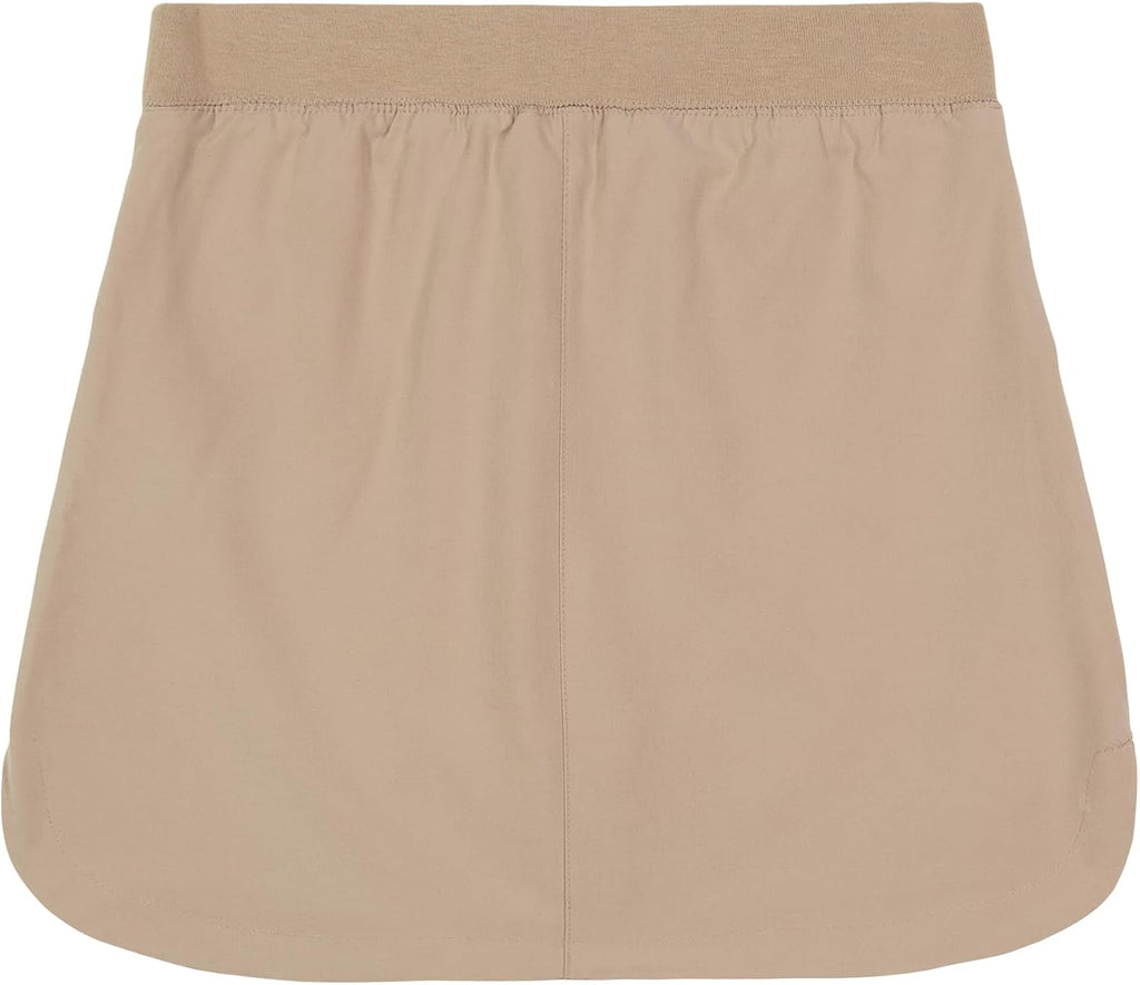 Izod Girls' School Uniform Pull-on Scooter Skirt with Undershorts, Knit Waistband & Functional Pockets, Wrinkle Resistant