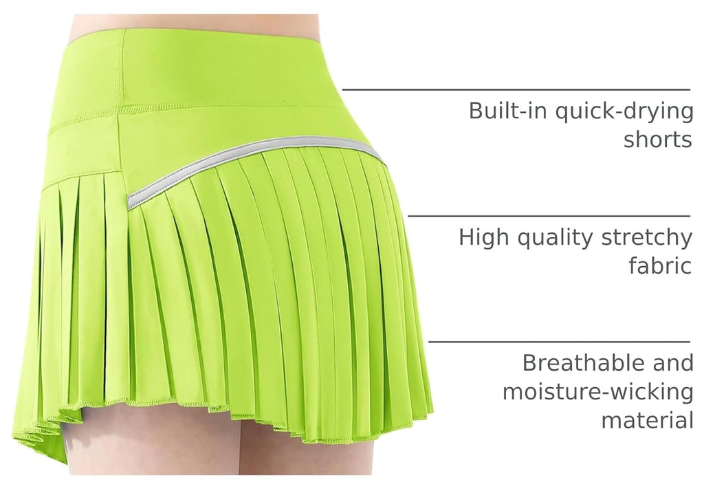 QooNoo Girls Skorts for Kids Tennis Skirts with Pockets