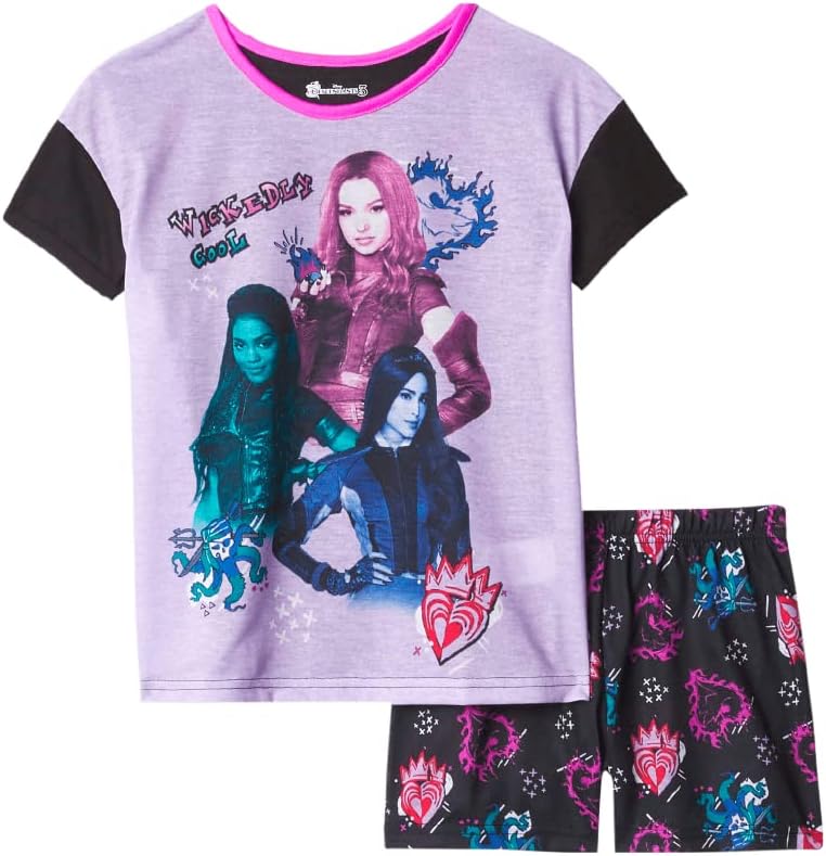 Disney Girls' 2-Piece Loose-fit Martching Pajama Set, Princess Pajamas, Soft & Cute for Kids