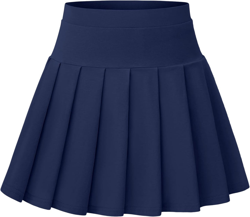 Girls Uniform Skirts with Built-in Shorts & Pockets