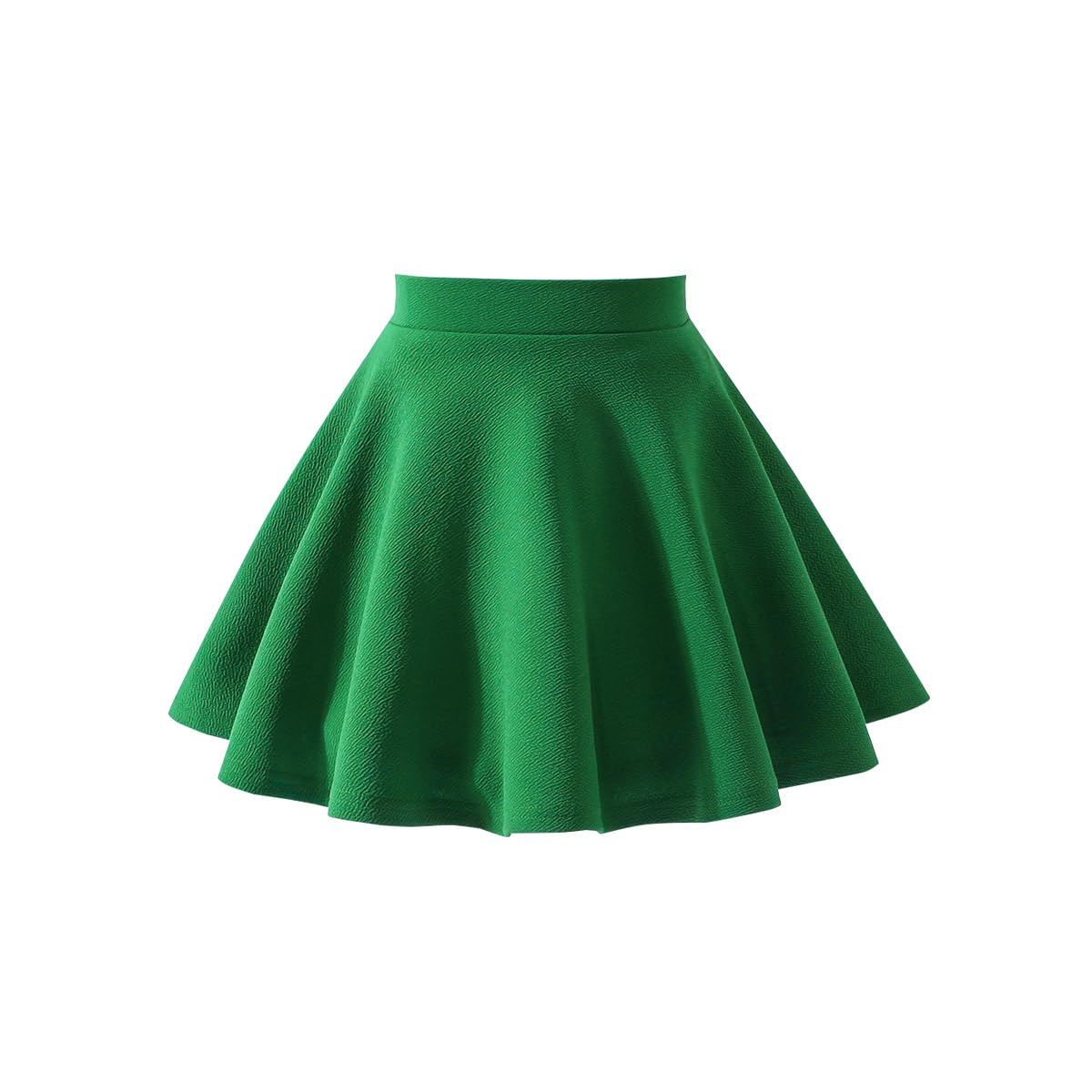 Girls Solid Skater Skirt High Waist Flared A-Line Mini Casual Skirt