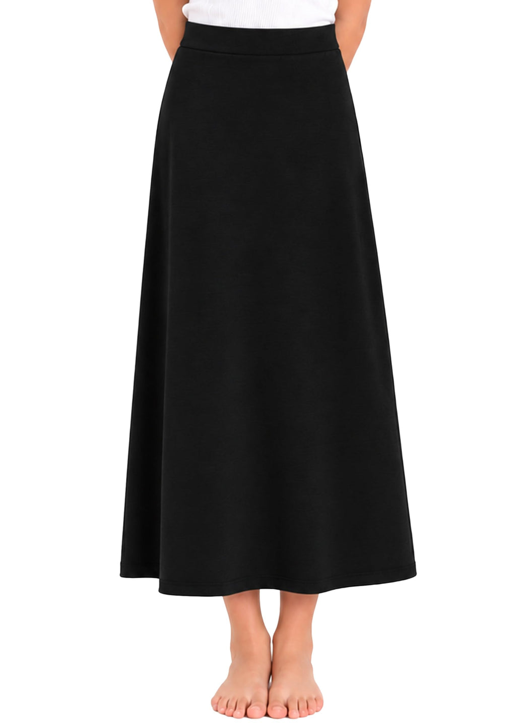 STRETCH IS COMFORT Girls Knee Length A-line Skirt with Built-in Shorts or Leggings