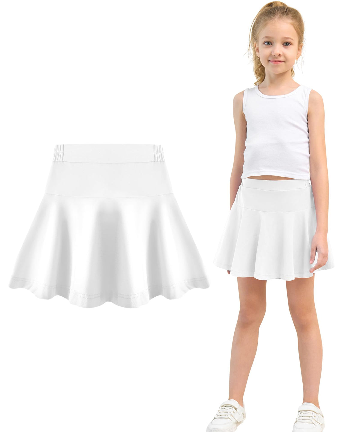 Toddler Skirt Little Girls Athletic Uniform Skorts Golf Outfit Cheer Tennis Skirts with Shorts