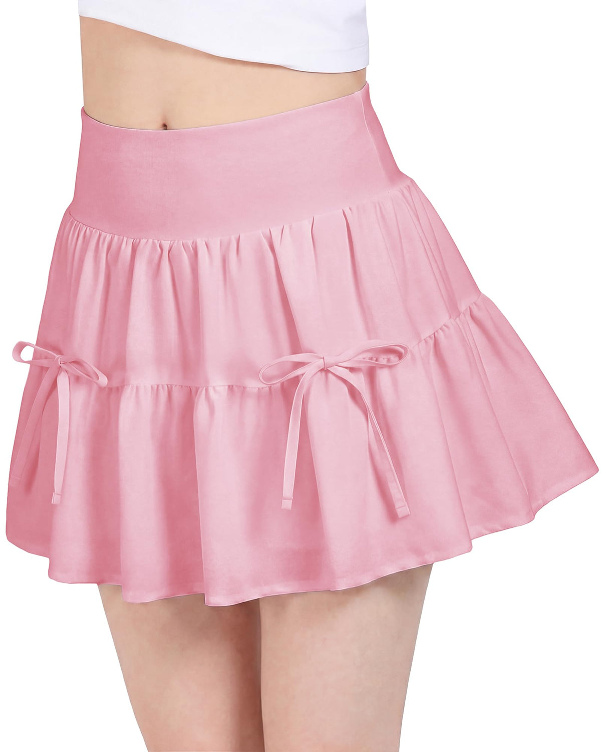 Stelle Girls Tiered Skirt with Built-in Shorts, Pockets & Bows