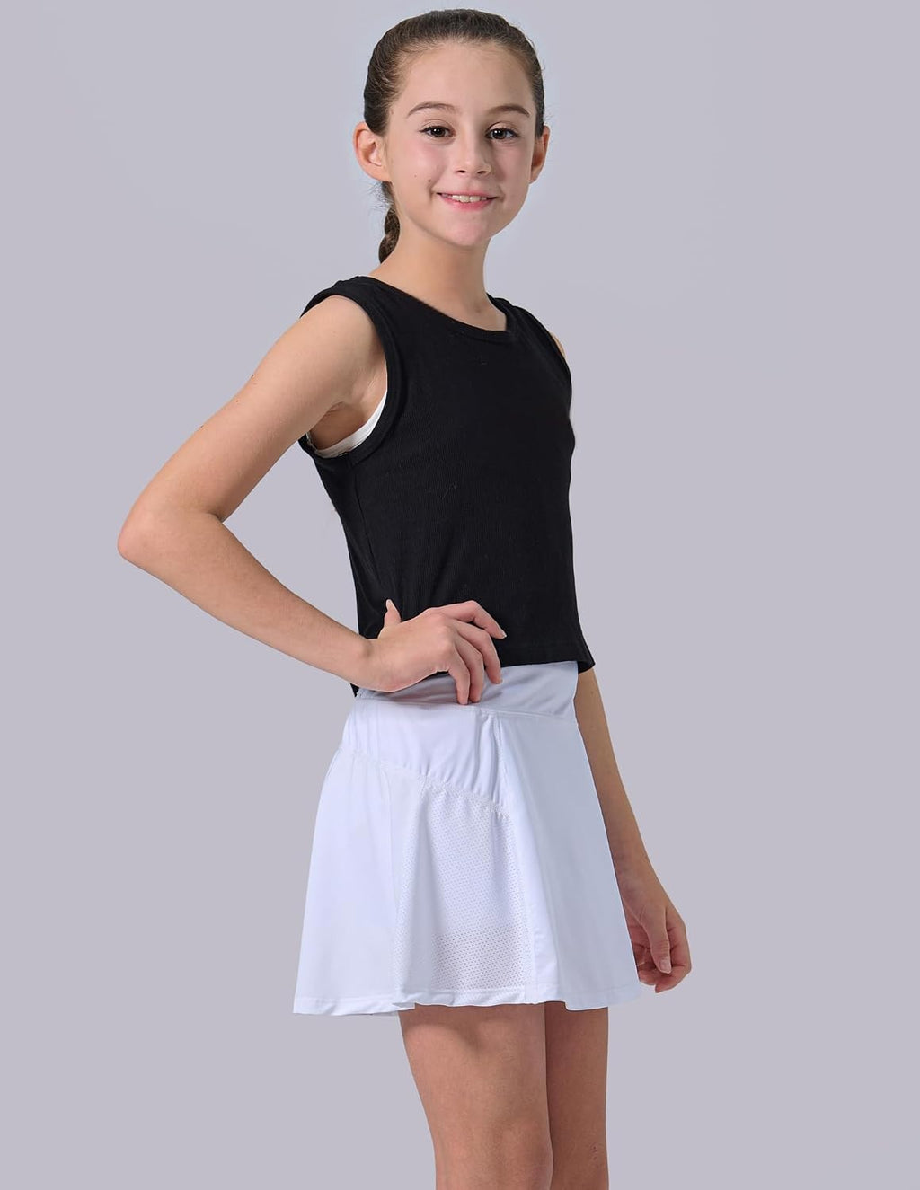 3 Pack Youth Girls Athletic Skirts with Built-in Shorts