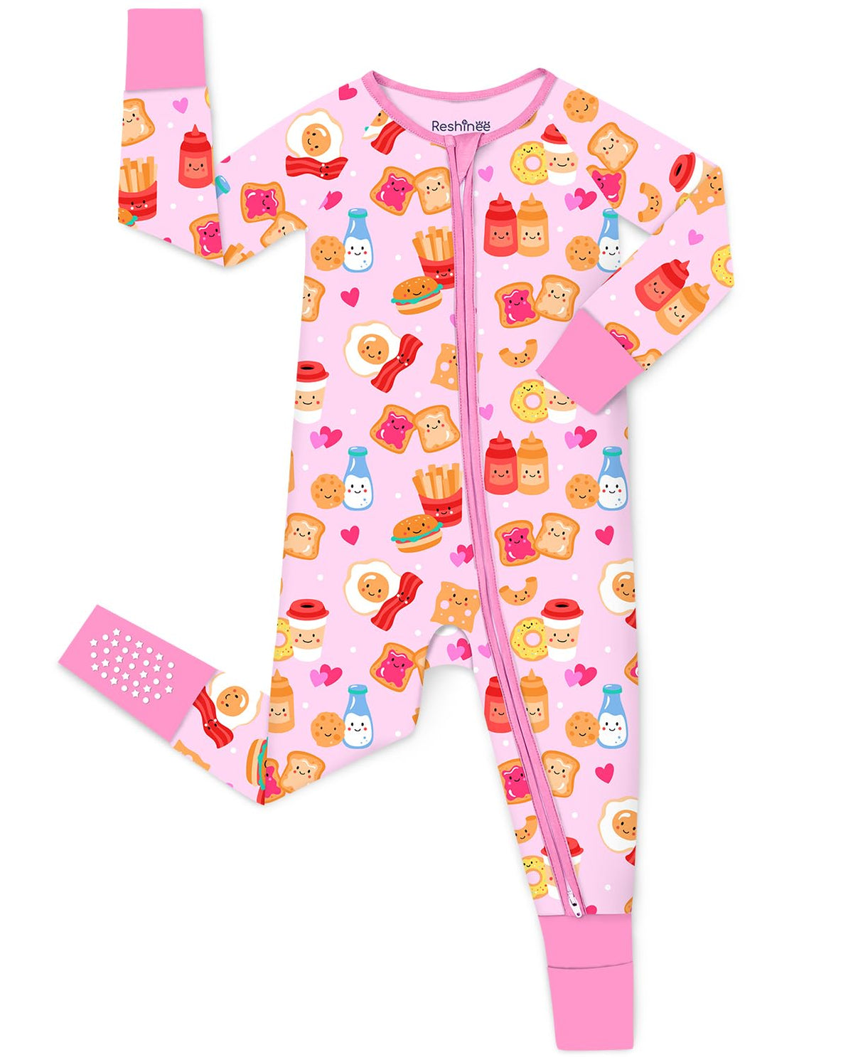 babee Reshinee Viscose derived from bamboo Baby Pajamas Convertible Footie Sleepers for Baby Girl 2-Way Zipper Onesies 0-24M