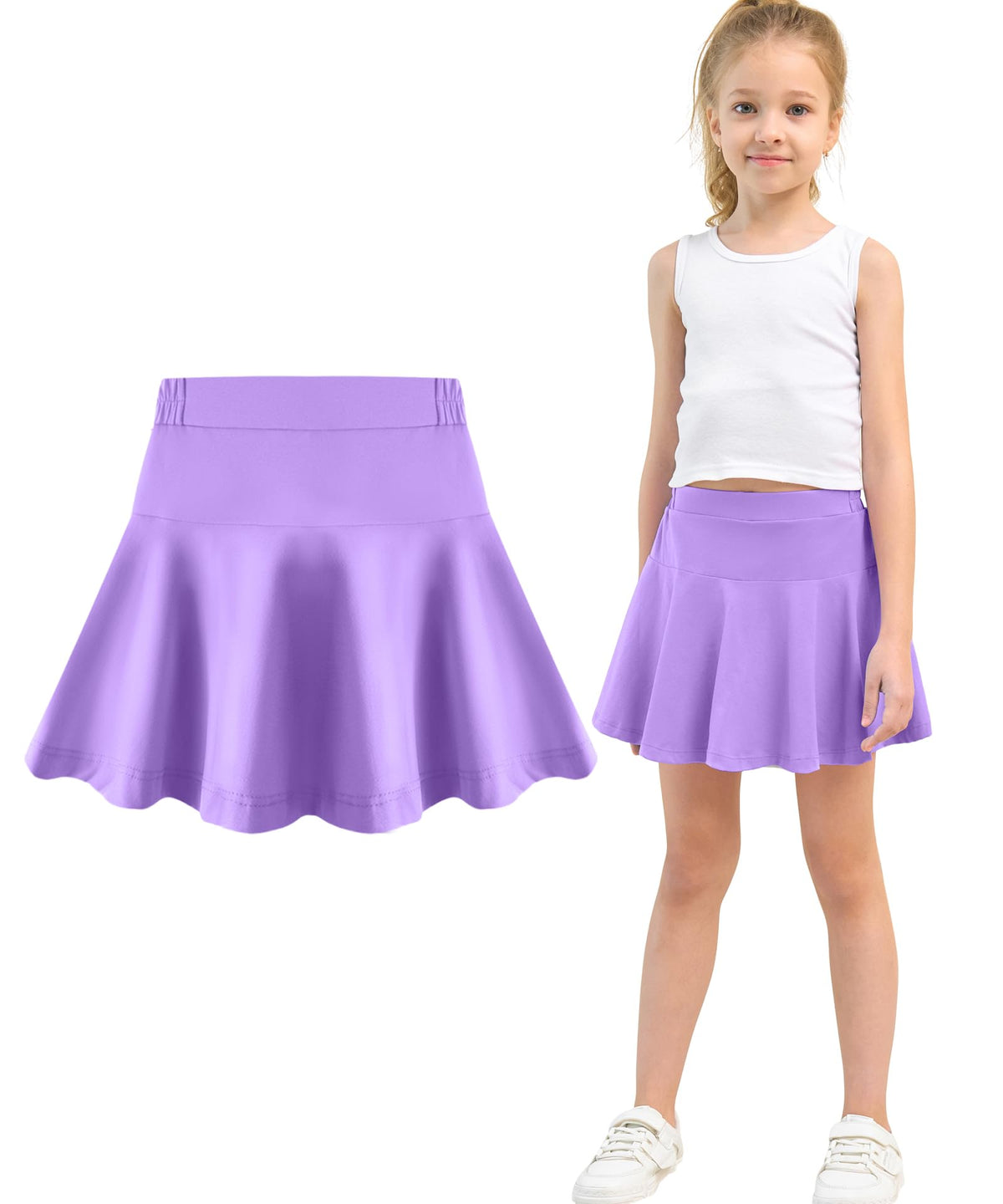 Toddler Skirt Little Girls Athletic Uniform Skorts Golf Outfit Cheer Tennis Skirts with Shorts