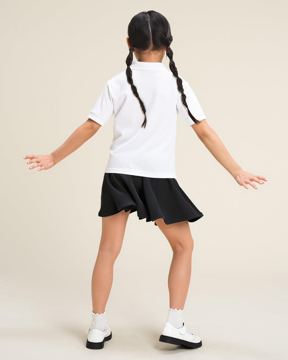 Stelle Girls Pleated Skater Uniform Skirts with Built in Shorts for School