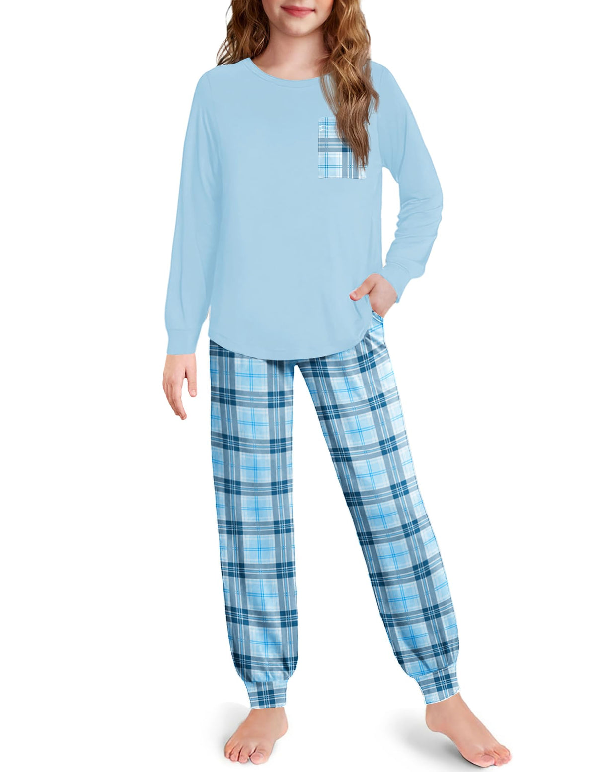Arshiner Pajamas for Girls Long Sleeve Pjs Set Soft Ankle Cuff Sleepwear
