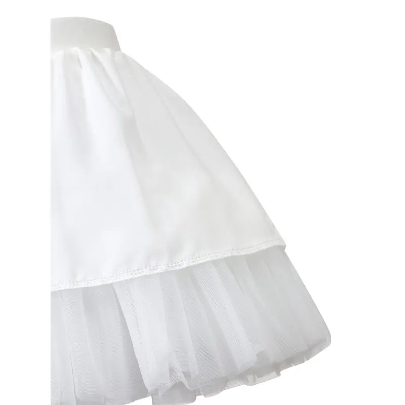 Girls' Sweet Princess Flared Tutu Skirt - Polyester Fluffy Layers, Elastic Waist, All-Seasons Kids' Birthday Party Wear, Ideal Gift