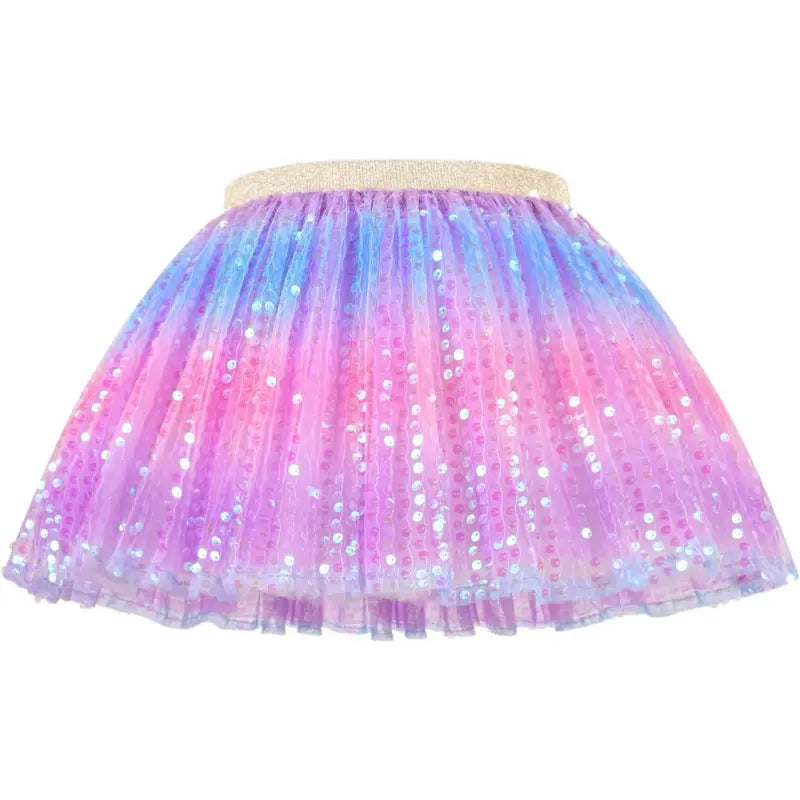 F-CPA03 Toddler Girls' Polyester Sequin Tulle Tutu Skirt - Jazz Tap Dance Costumes, Birthday Party Fashion Clothes
