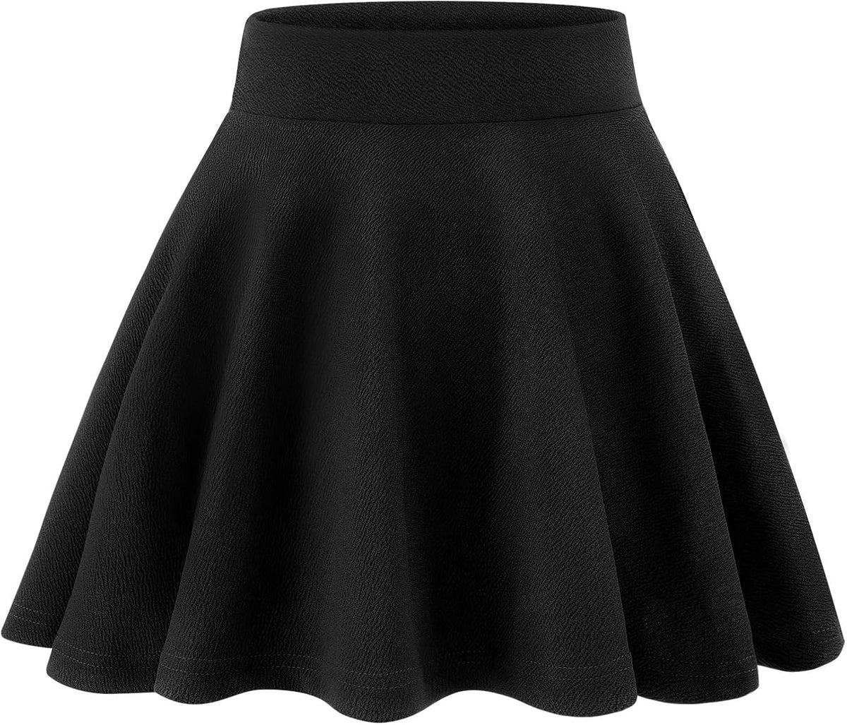 KEREDA Girls Casual Mini High Waist Flared Pleated Skater Uniform Skirts