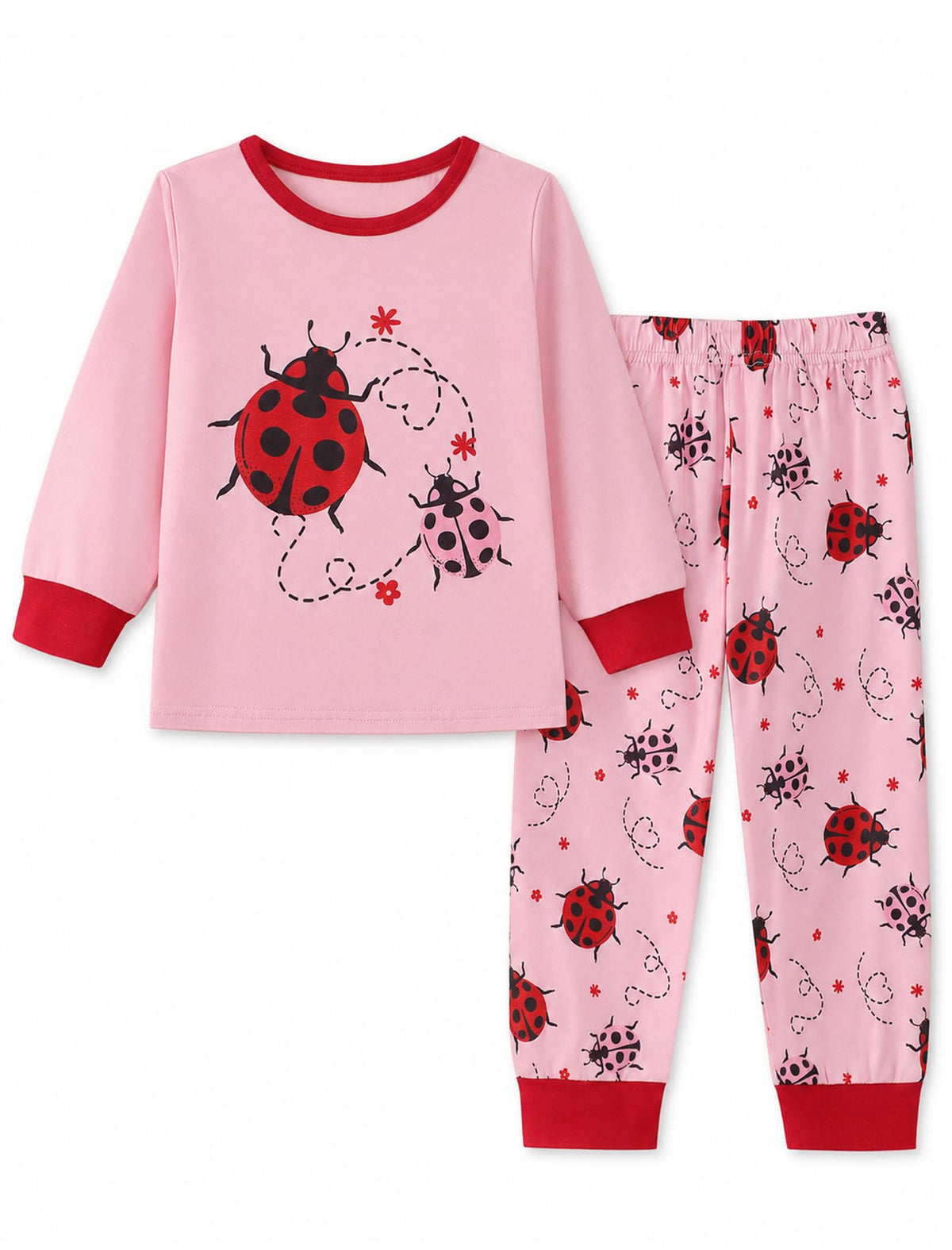 Mikrdoo Girls Pajamas 2 Piece Soft Long Sleeve Pjs Set for Kids 18M-7Y