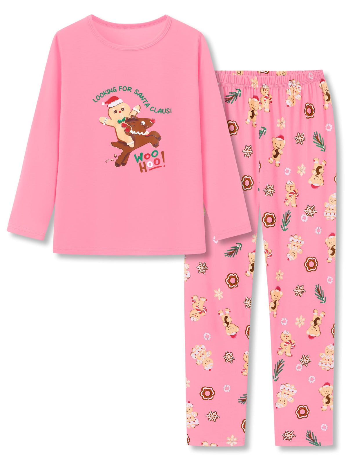 Topgal Girls Long Sleeve Pajamas, 2-Piece Top and Pants, Sizes 6-18