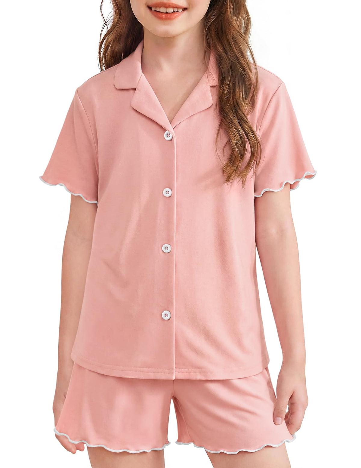 Arshiner Girls Pajamas Button Down Short Set Cute Pjs Soft Sleepwear