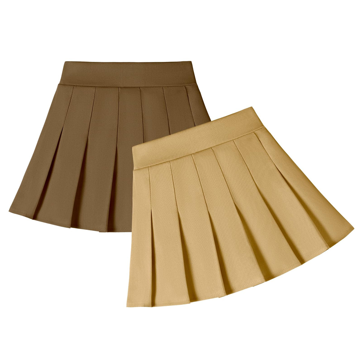 2 Pack Toddler Girls Pleated Tennis Skorts with Built-in Shorts