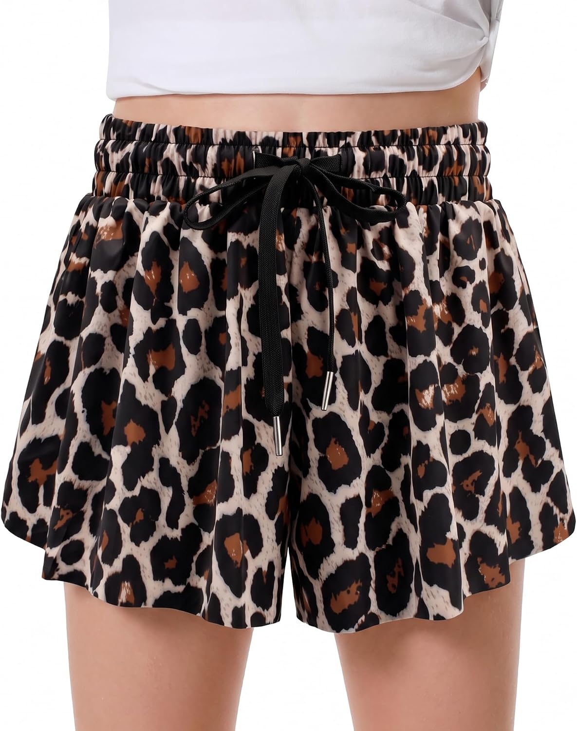 DOCUMO Girls Flowy Butterfly Shorts with Pockets 4-14Y