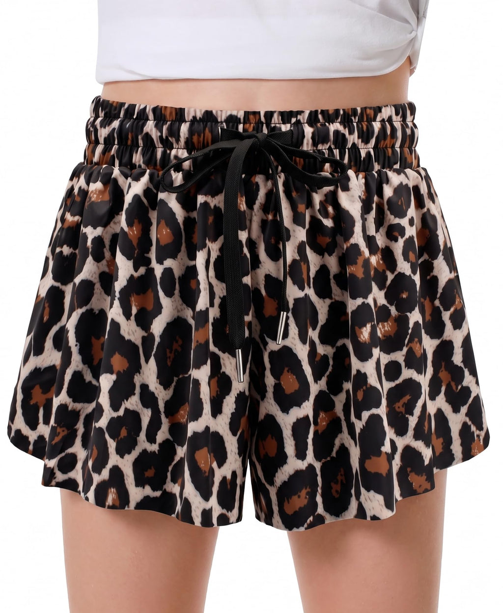 DOCUMO Girls Flowy Butterfly Shorts with Pockets 4-14Y