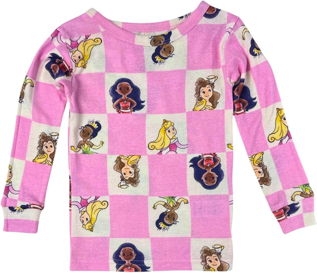 Disney Girls' 4-piece Snug-fit Cotton Matching Pajama Set, Soft & Cute for Kids