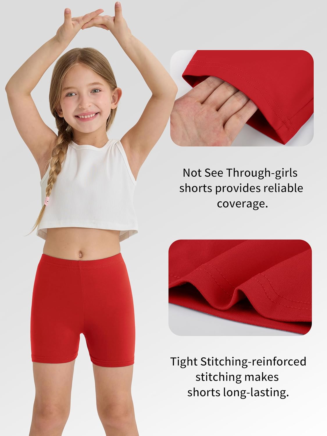 8 Pack Girls Shorts Bike Shorts Toddler Cartwheel Dance Under Dress Clothes