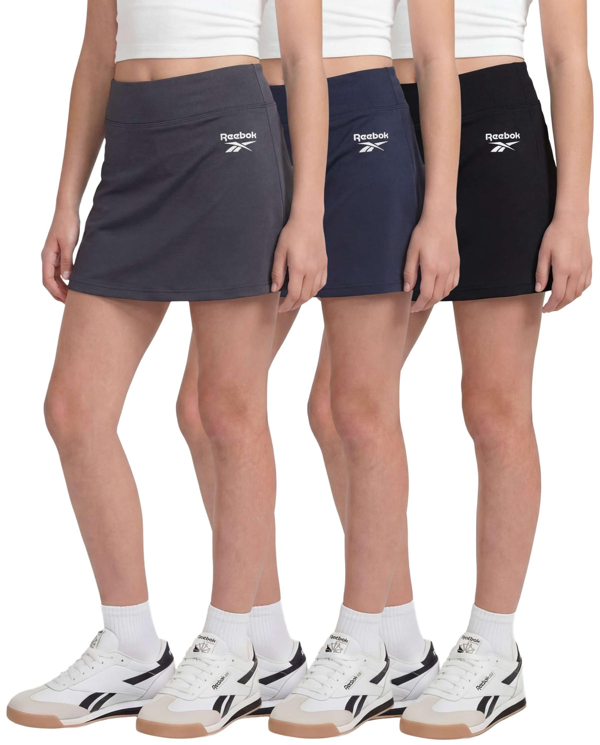 Reebok 3 Pack Girls' Dry Fit Skorts Skirt Built in Shorts Teen Athletic