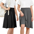 Zando Girls 2 Pack A Line Skirt with Shorts Knee Length Uniform Skort