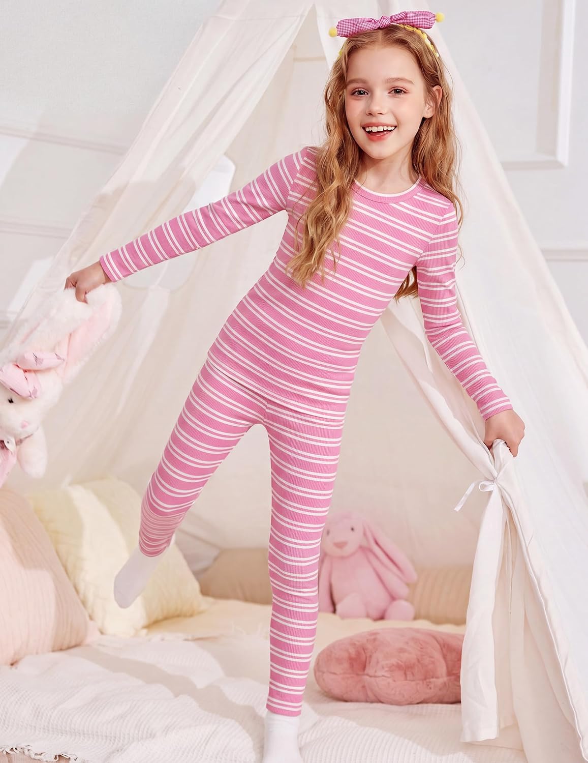 Arshiner Girls Pajamas 2 Piece Snug Fit Kids Pjs Set Long Sleeve Sleepwear