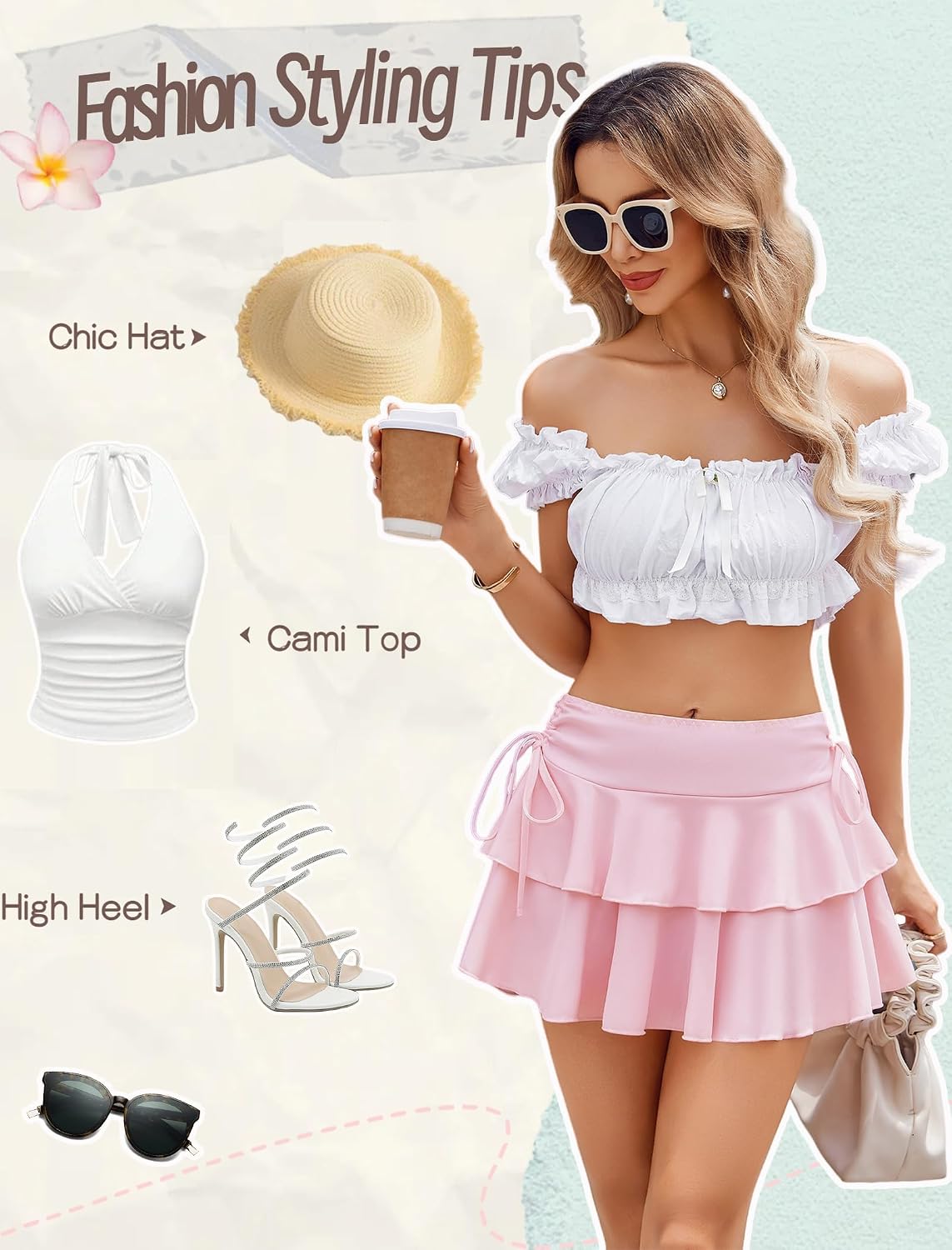 Avidlove Mini Skirts for Women Casual Micro Y2K Pleated Skirt Layered Ruffle Short Skirts Cheer Skirt Cosplay Outfits S-XXL