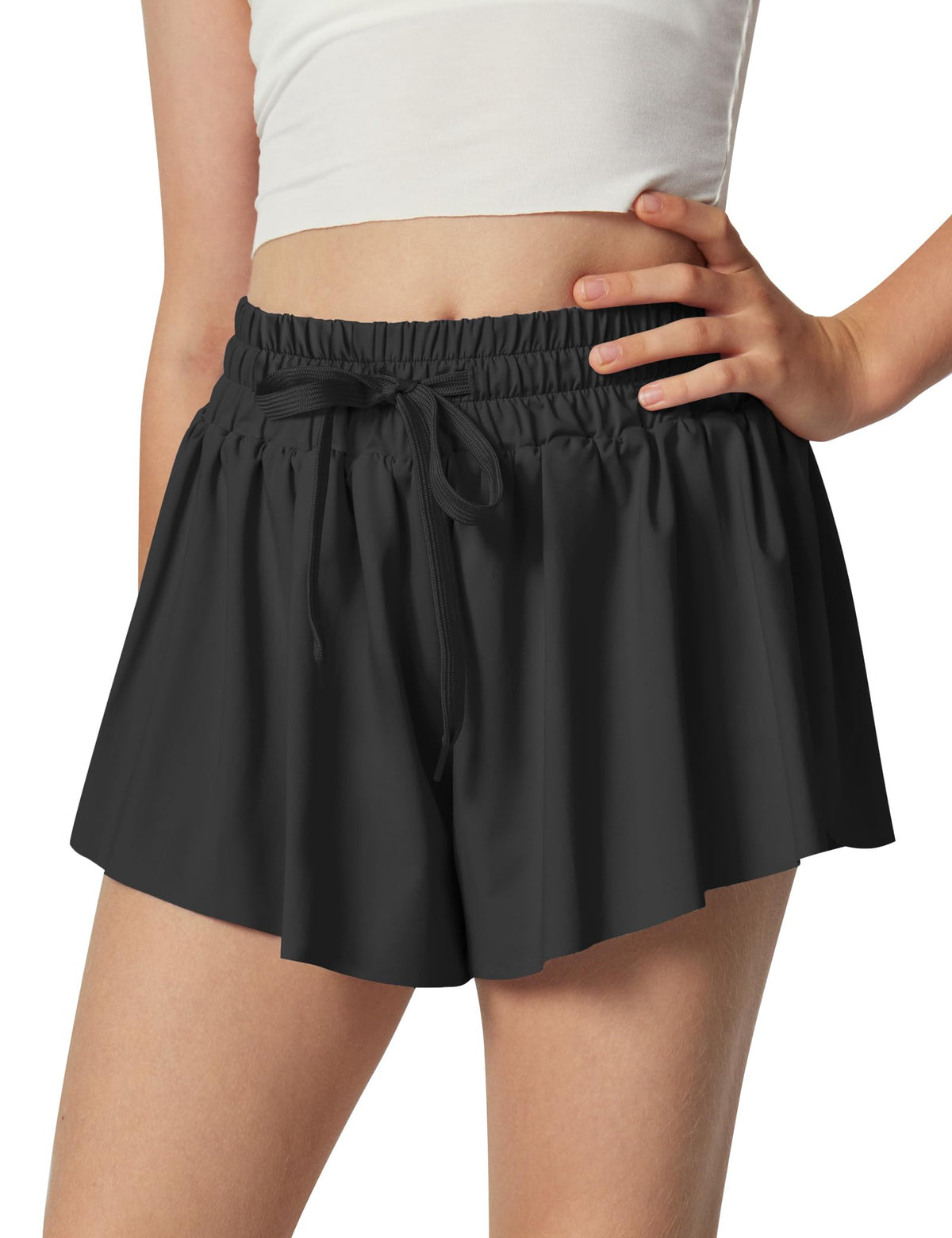 Ewedoos 2 in 1 Flowy Shorts Girls Butterfly Athletic Shorts Size 10-12 Cute Preppy Trendy Shorts Skirt for Teen Girls