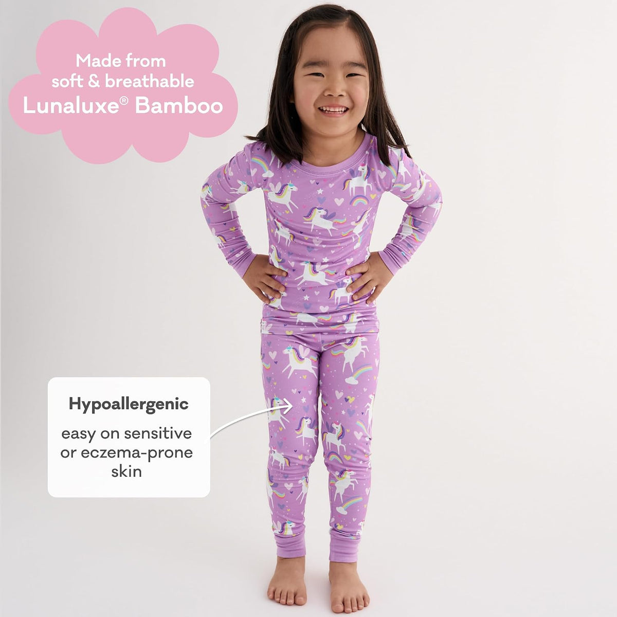 Little Sleepies Two-Piece Pajama Set, Viscose from Bamboo, Toddler Kids PJs