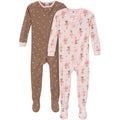 Gerber Baby Girls 2-Pack Footed Pajamas