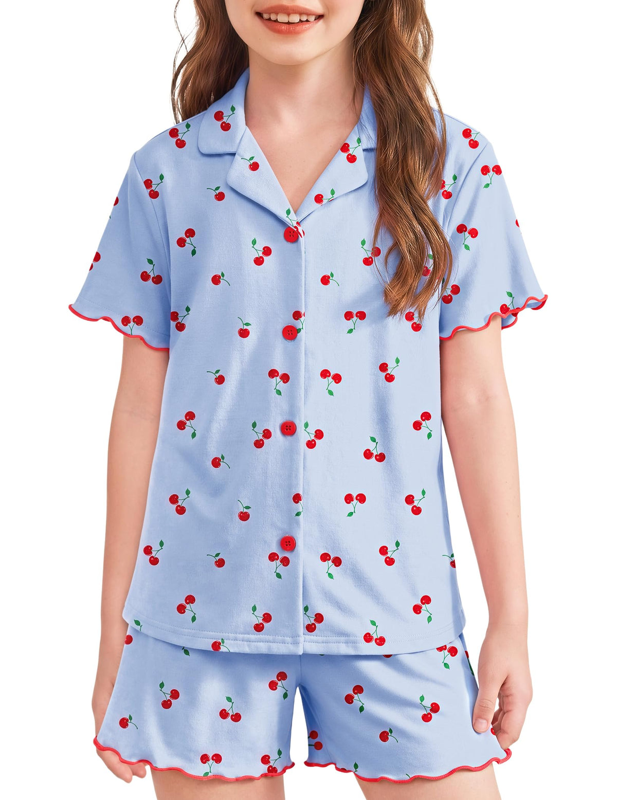 Arshiner Girls Pajamas Button Down Short Set Cute Pjs Soft Sleepwear